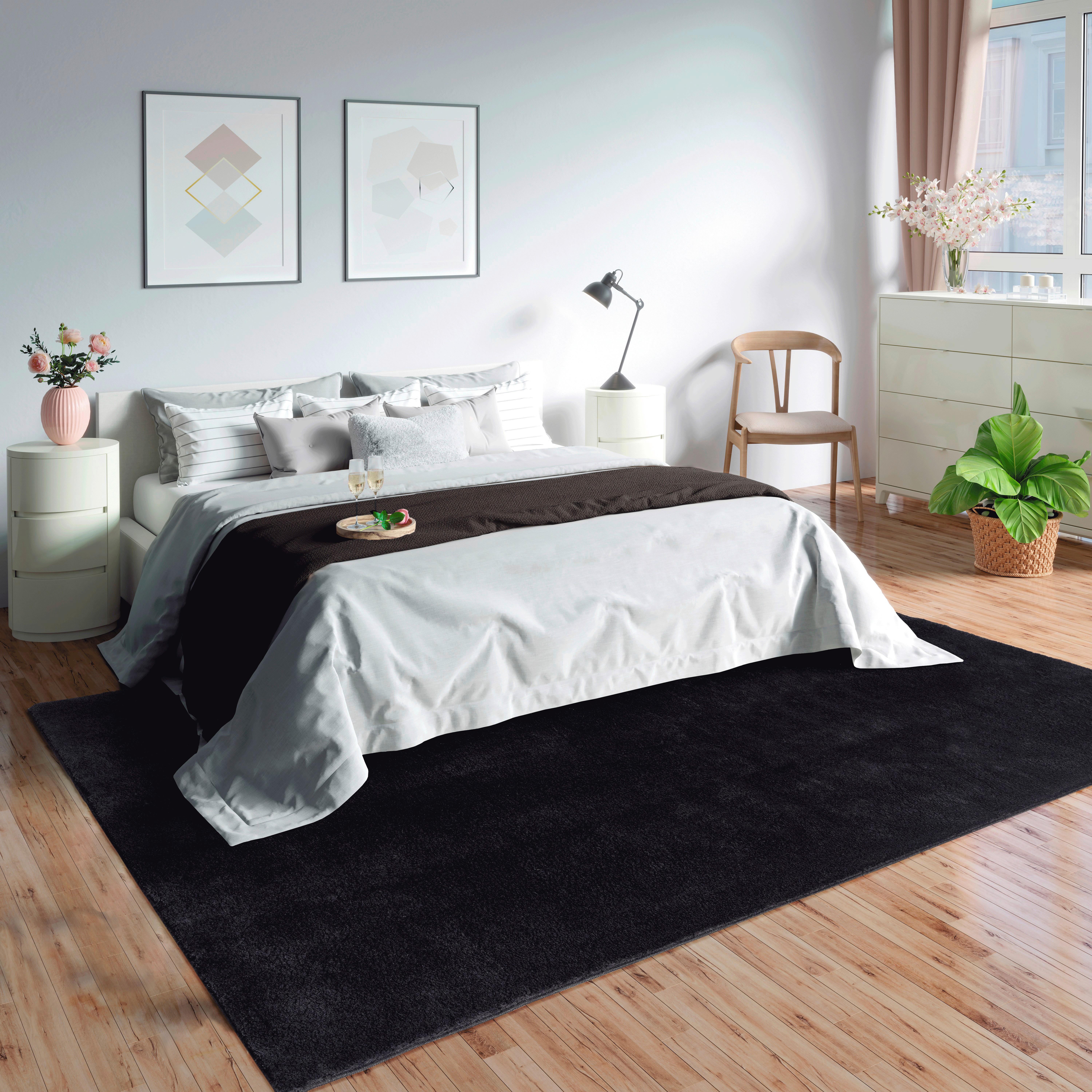 Läufer Loft Schwarz ca. 80x300cm - Schwarz, KONVENTIONELL, Textil (80/300cm)