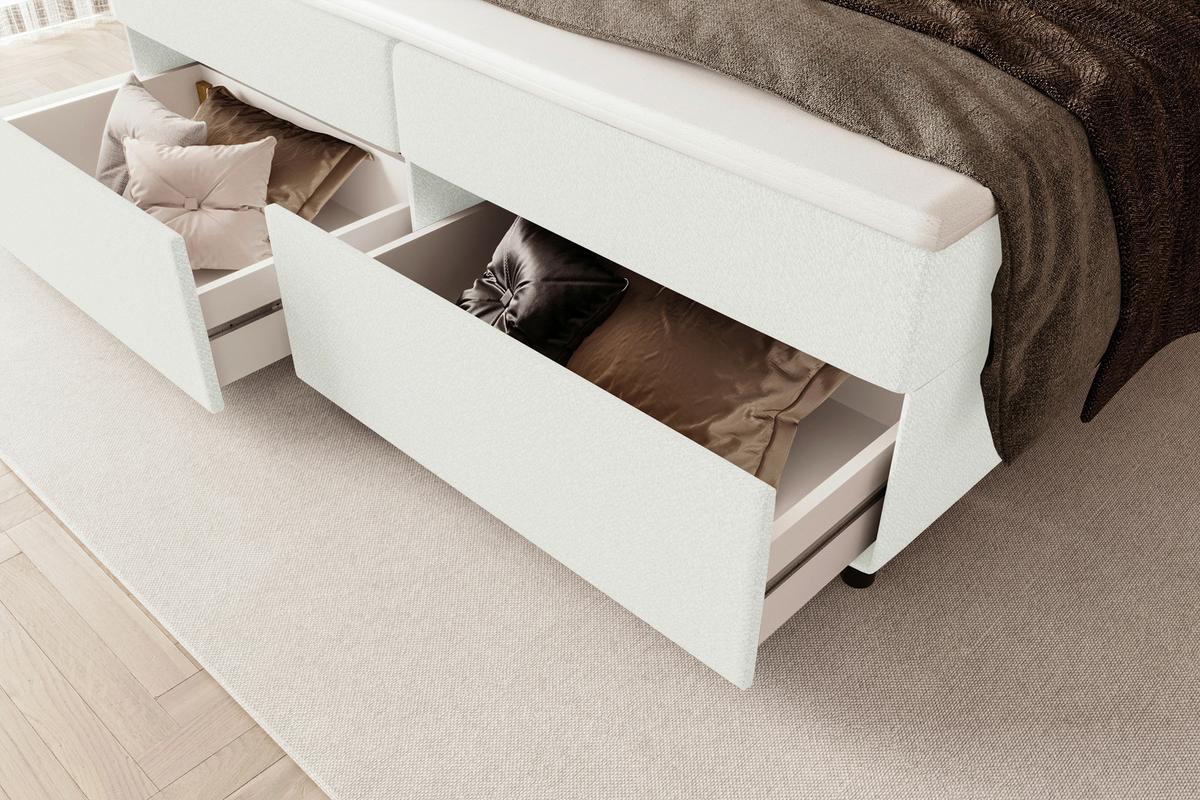 Boxbett Odin Creme ca. 160x200cm - Creme/Schwarz, KONVENTIONELL, Kunststoff/Textil (160/200cm) - Based