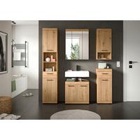 Badezimmer Scout Artisan Eiche 5-teilig - Schwarz/Eiche Artisan, Trend, Glas/Holzwerkstoff (134cm) - MID.YOU
