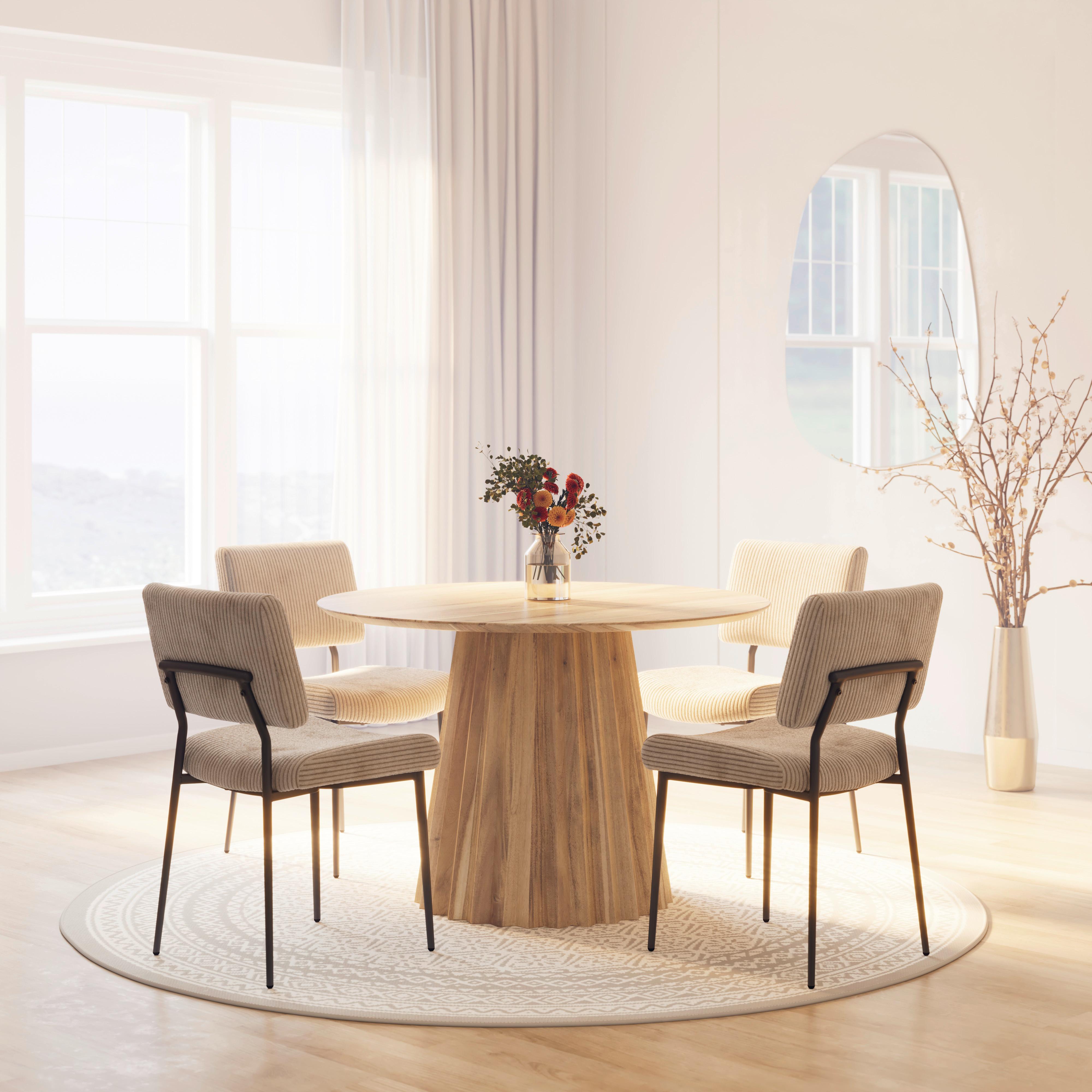 Esstisch rund Allegra in Holz Akazie massiv Ø ca. 120 cm - Akaziefarben, MODERN, Holz (120/76cm) - Bessagi Home
