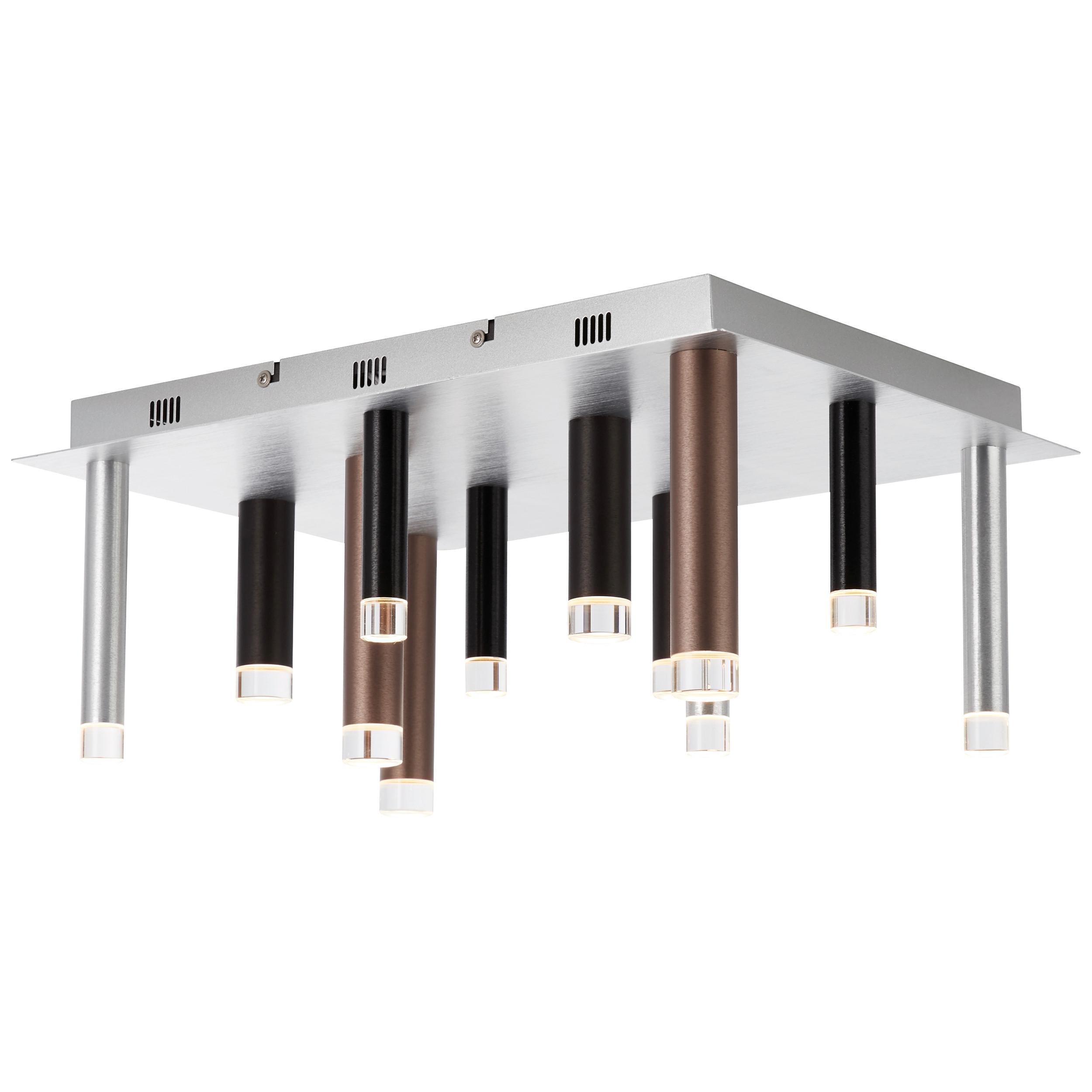 LED-Deckenleuchte Cembalo max. 48 Watt - Schwarz/Alufarben, Design, Kunststoff/Metall (50/35/21cm) - Brilliant