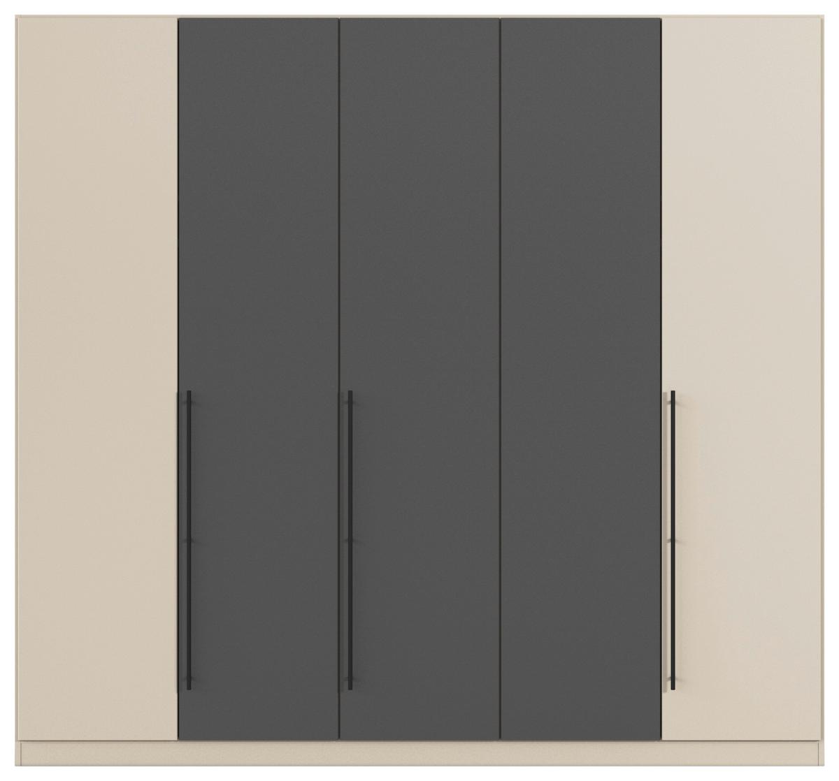Kleiderschrank Safari Grau/champagner - Champagner/Grau, Konventionell, Holzwerkstoff/Metall (226/229/54cm) - Based