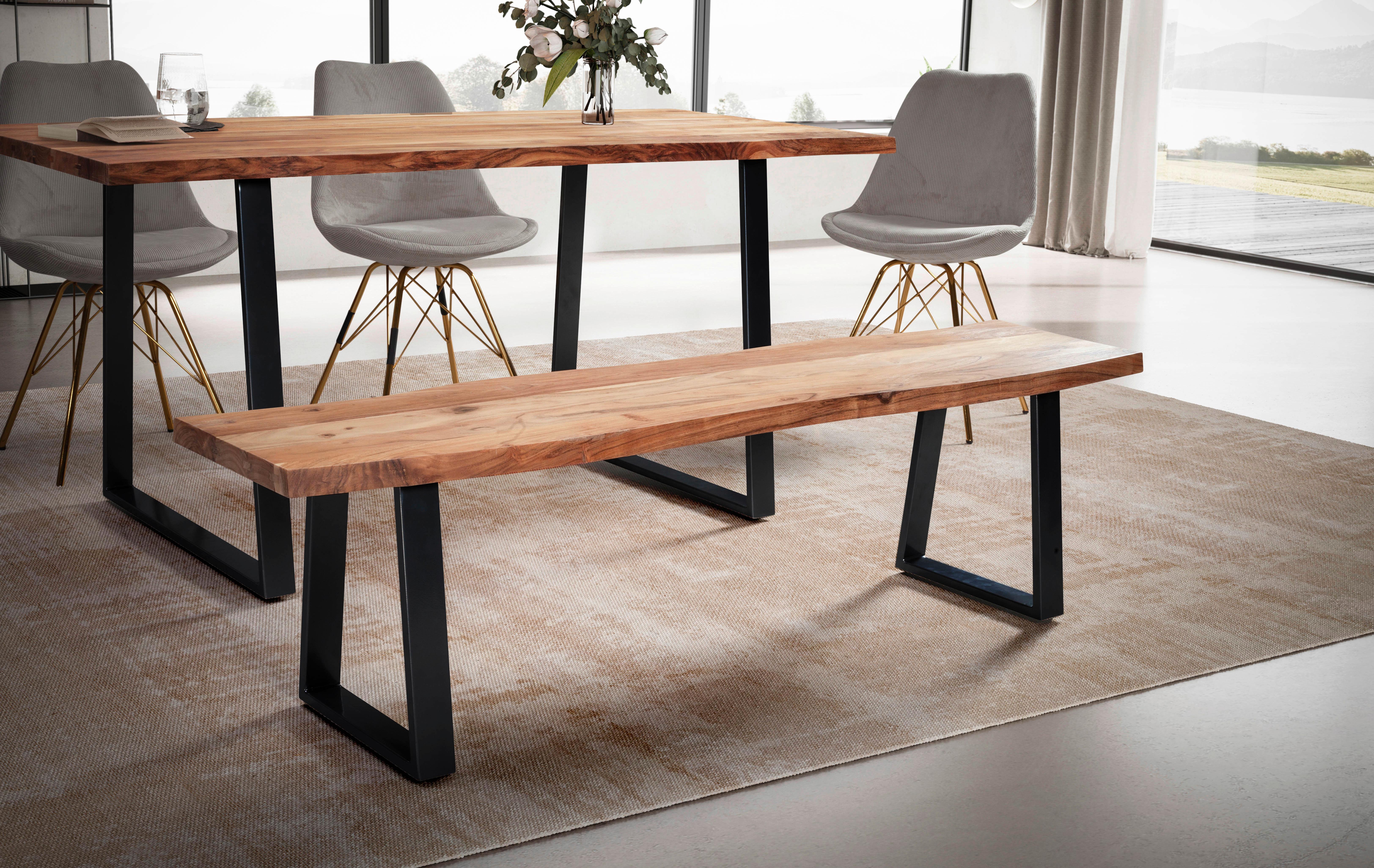 SITZBANK WL7.289 - Schwarz/Akaziefarben, Modern, Holz/Metall (120/45,5/40cm) - MID.YOU