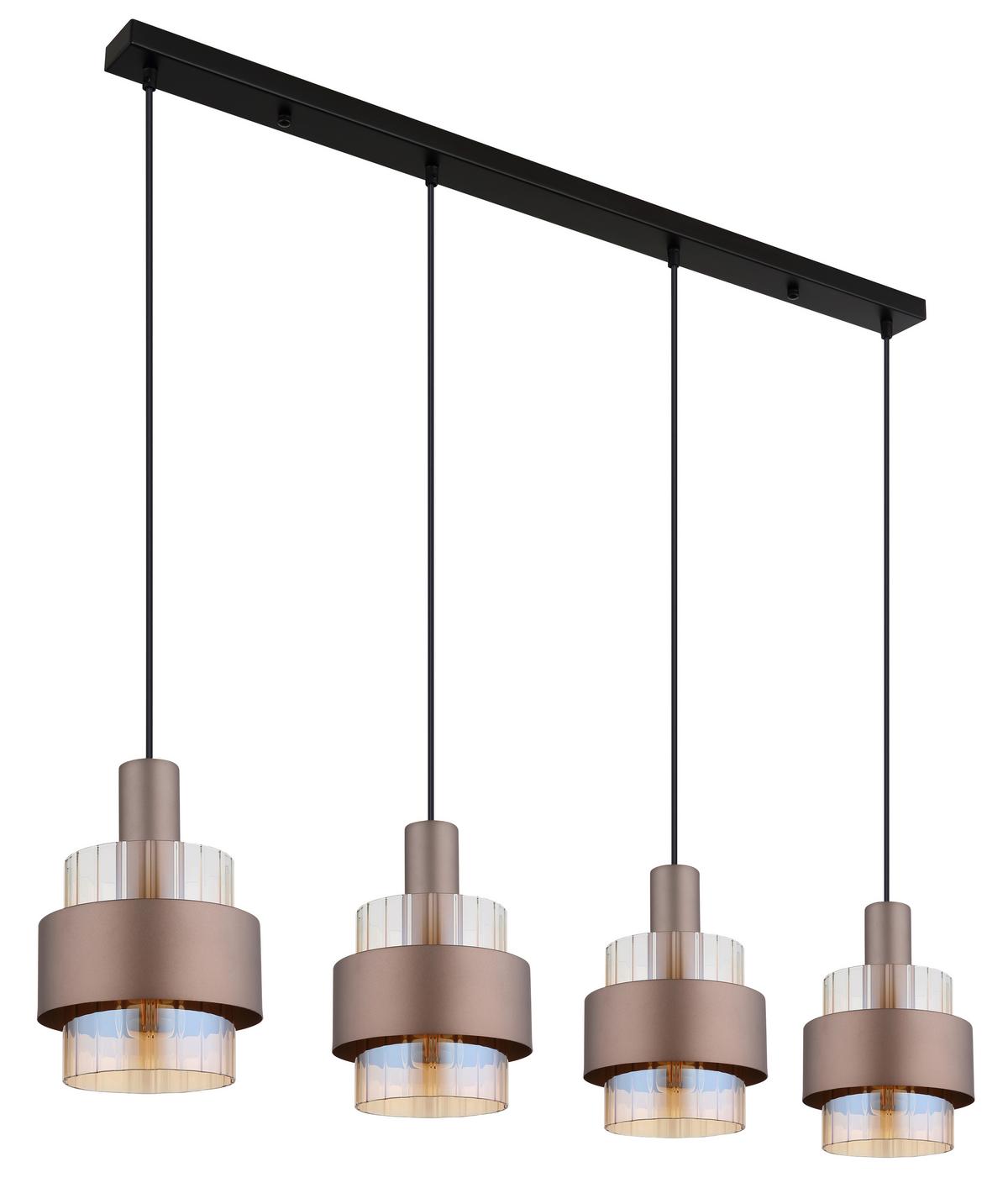 Viseća Svjetiljka Brončana Boja - narančasta/brončane boje, Design, staklo/metal (110/18,5/150cm) - Globo