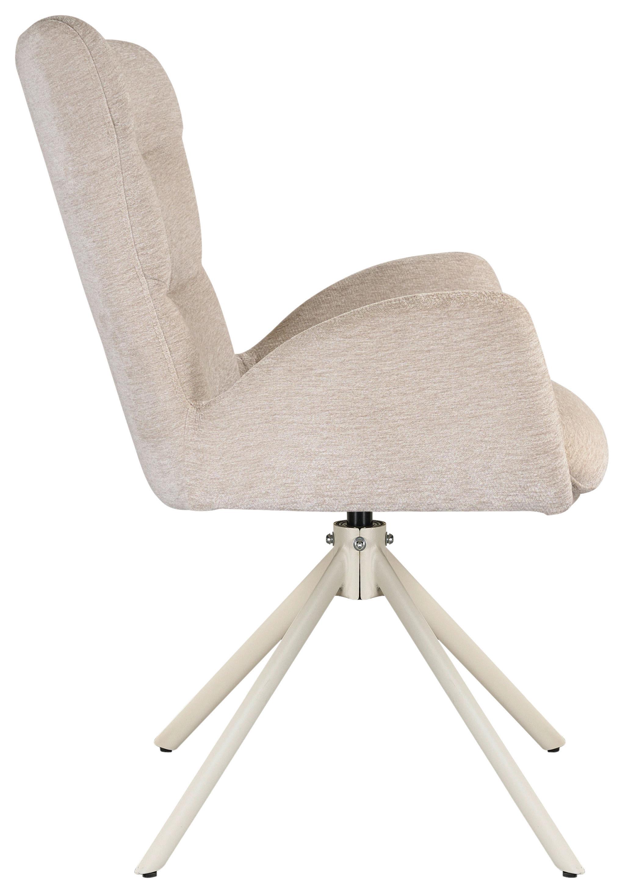 STOL MED ARMSTÖD STELLA - beige, Design, metall/textil (58/91/65cm) - Mömax