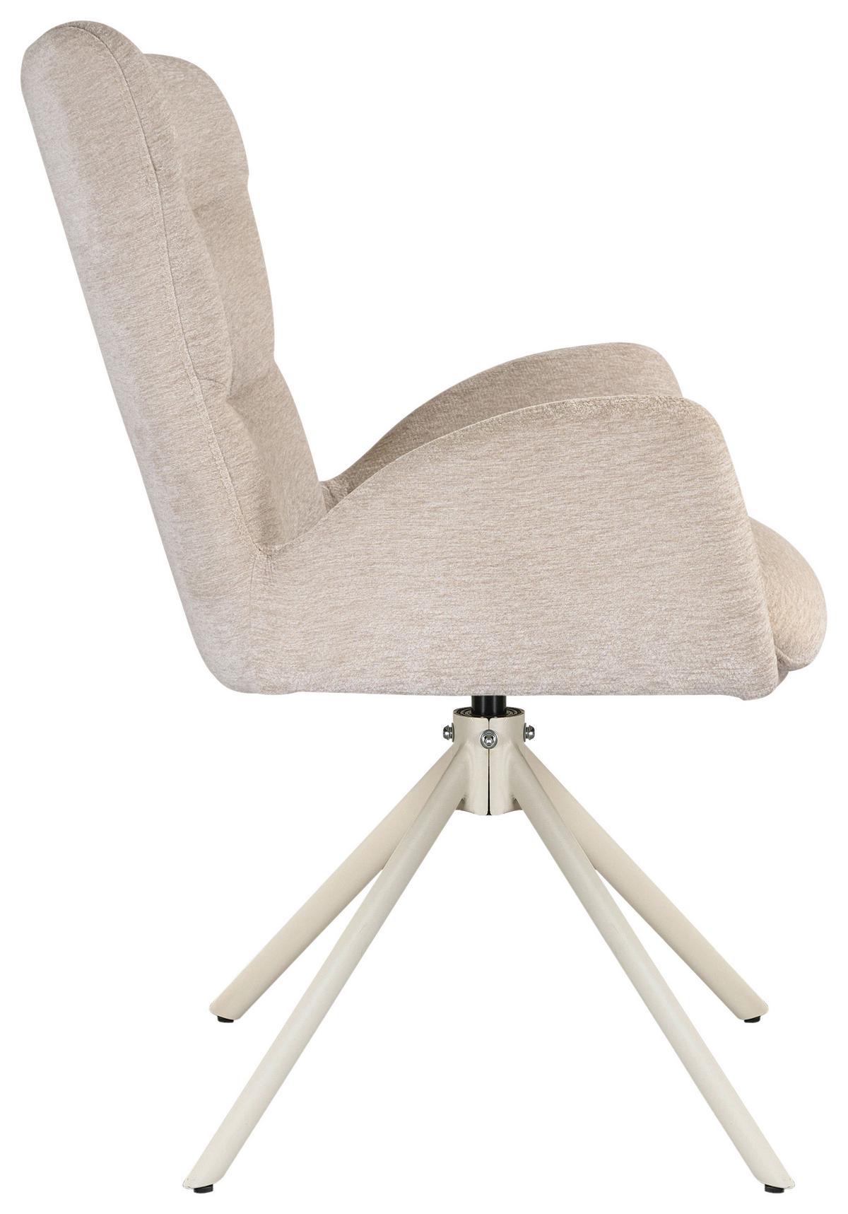 Armlehnstuhl Stella Beige - Beige, Design, Textil/Metall (58/88,5/68cm) - Mömax