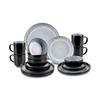 Kombiservice Magnus 16-teilig - Schwarz/Grau, Modern, Keramik - Mömax