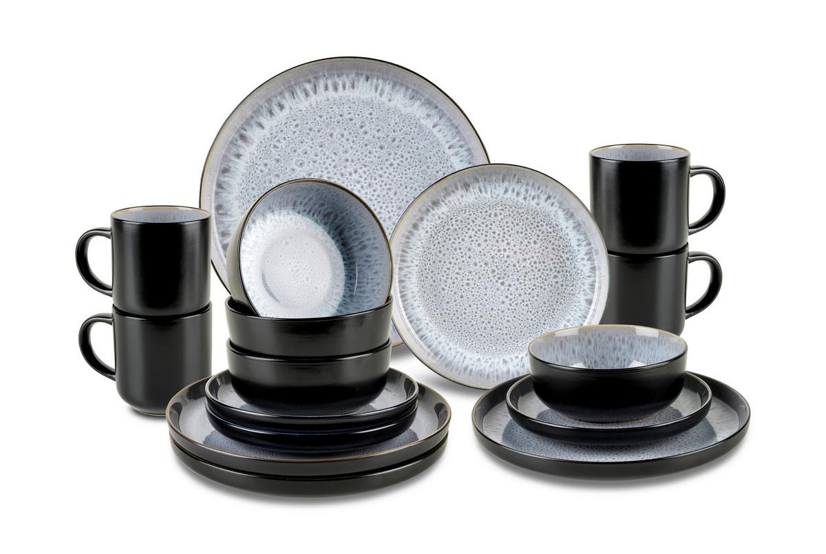 Étkészlet Magnus - fekete/szürke, Modern, kerámia - Mömax