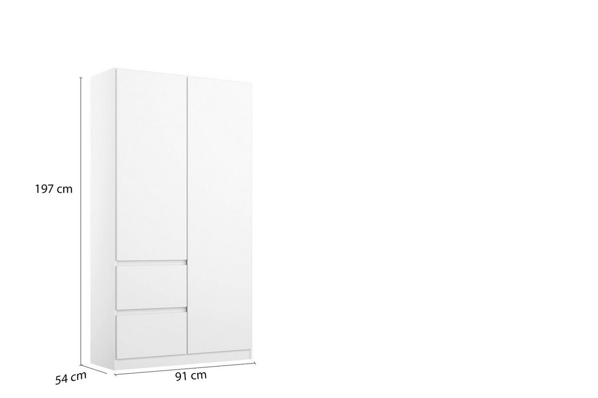 DULAP USI ROTATIVE NIDDA - alb, Basics, material pe bază de lemn (91/197/54cm) - Modern Living
