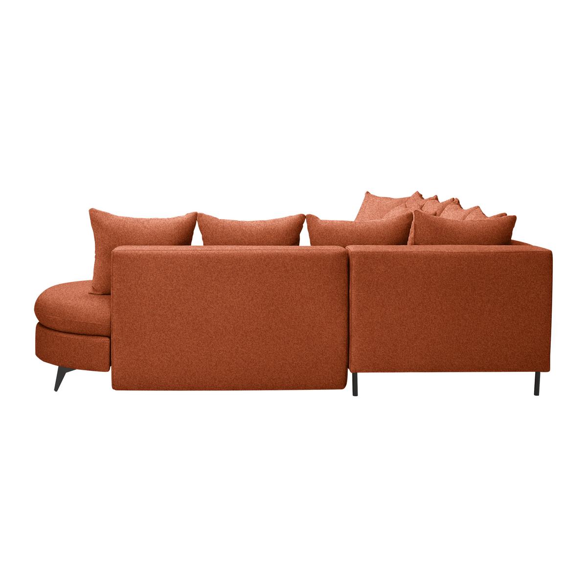 Ecksofa Axel Rostfarben - Rostfarben/Schwarz, MODERN, Textil/Metall (291/87/250cm) - Mömax