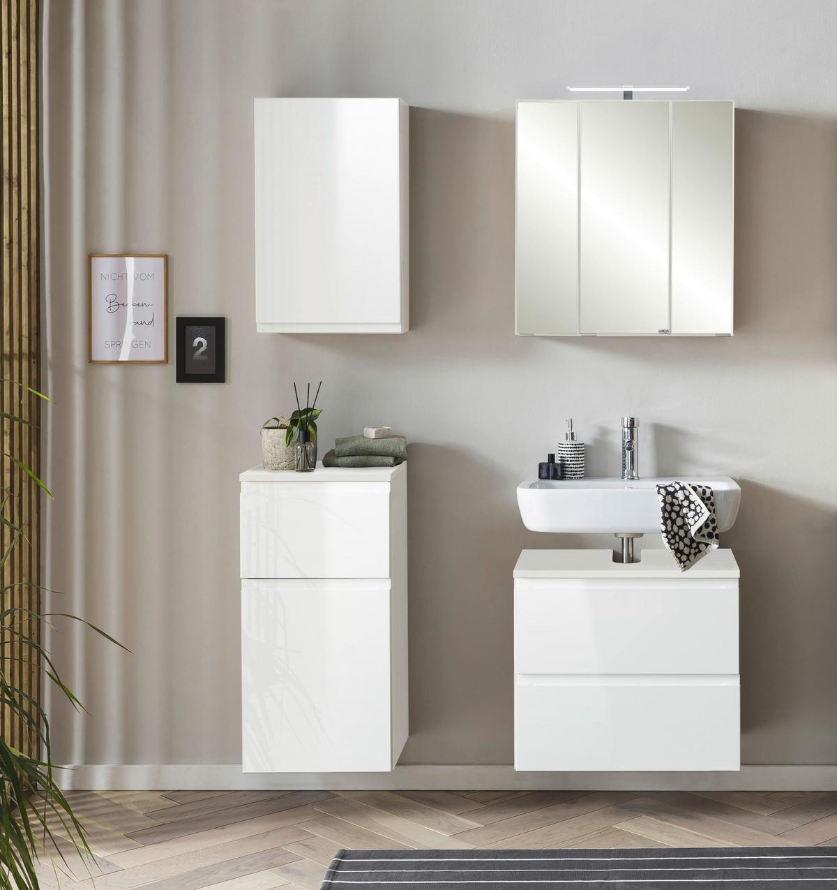 SZAFKA POD UMYWALKĘ CARDIFF - biały, Design, materiał drewnopochodny (60/53/35cm) - Xora