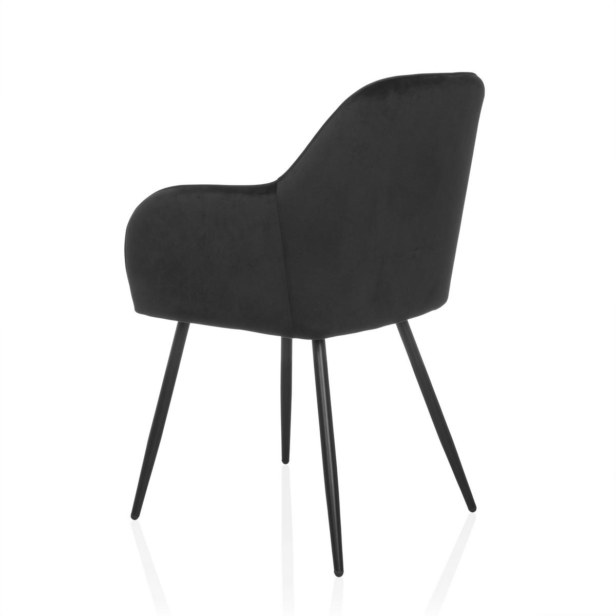 Naslanjač Charvelle, Črna - črna, Moderno, kovina/tekstil (55/86/58cm) - MID.YOU