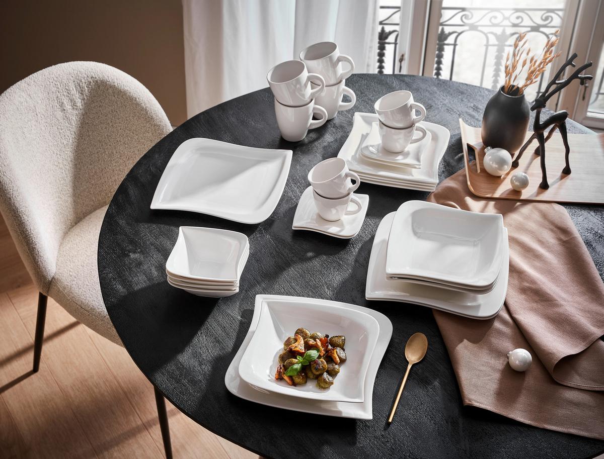 SERWIS OBIADOWO-ŚNIADANIOWY LA MUSICA - biały, Konventionell, ceramika - Novel