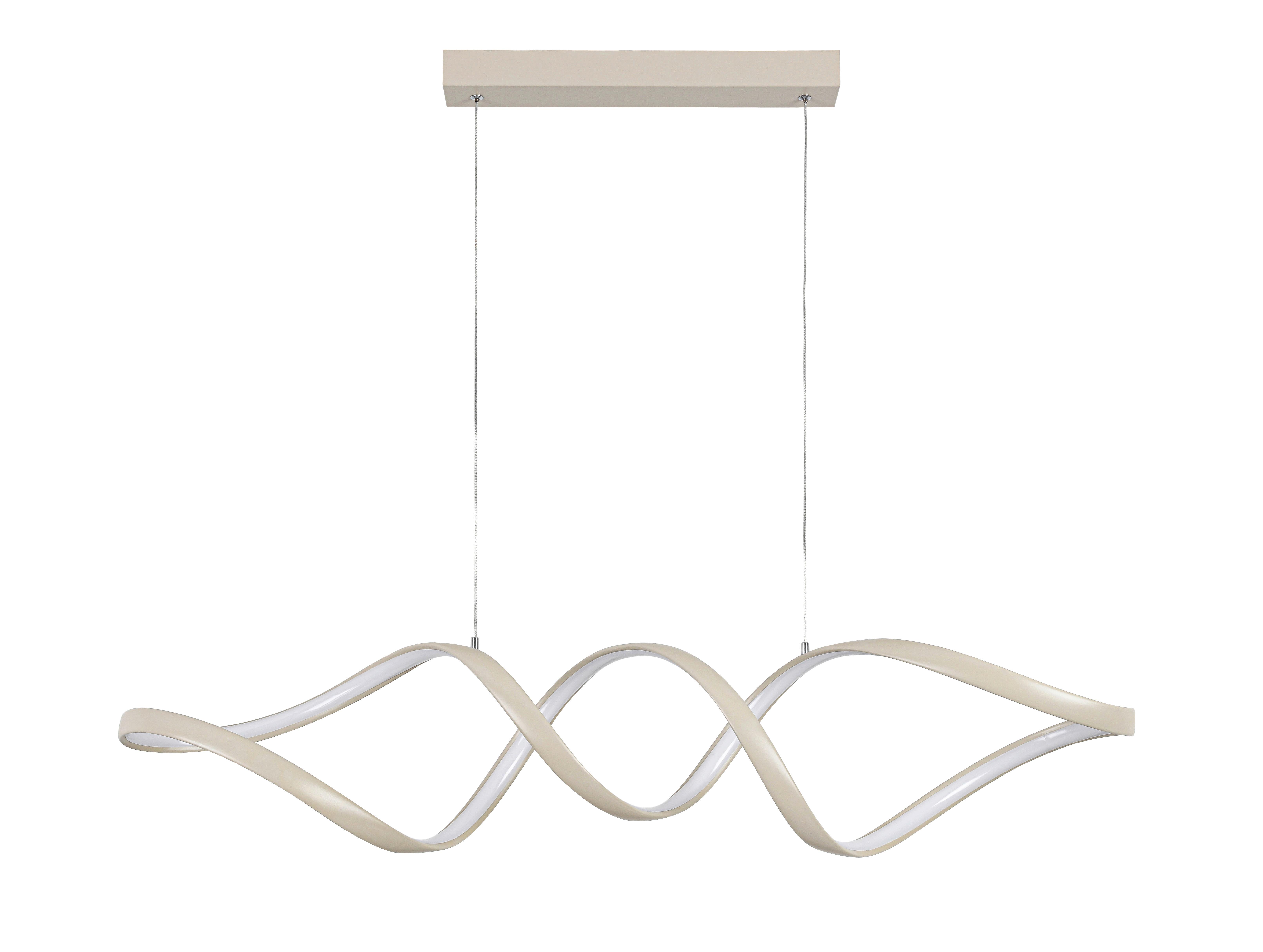LAMPA WISZĄCA LED BROWNSVILLE *SBN* - kolor piaskowy, Design, tworzywo sztuczne/metal (100/22/120cm) - Novel