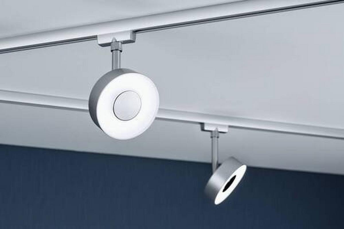 Schienensystem-Strahler Urail Circle Chromfarben ca. 14.7cm - Chromfarben, Basics, Kunststoff/Metall (9,8/14,7cm) - Paulmann