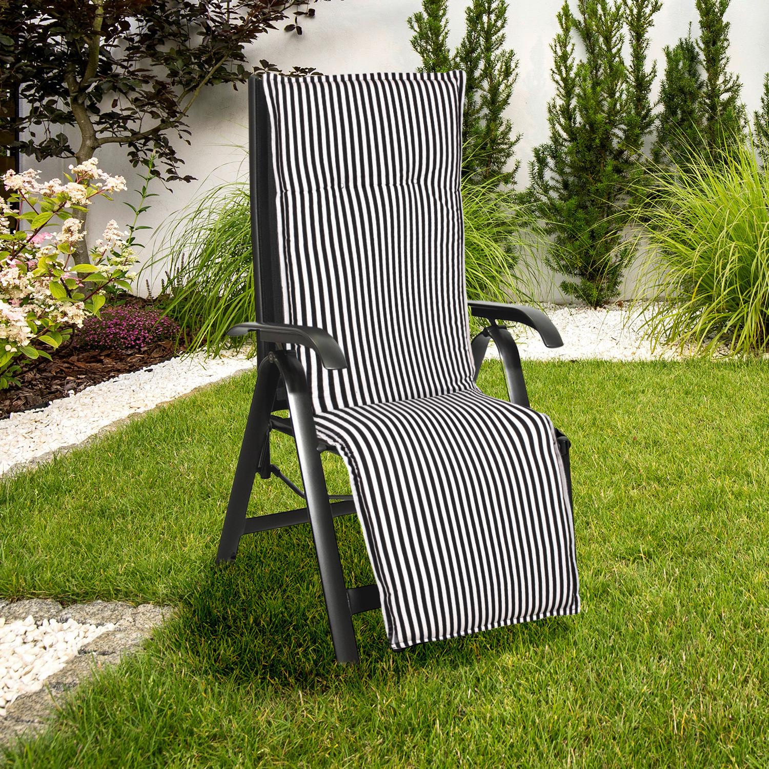 Relaxsesselauflage Tupelo ca. 170x52 cm Schwarz/Weiß - Schwarz, Design, Textil (170/52/8cm) - Gardenson