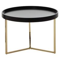 Couchtisch Eva Ø ca. 58,5 cm Schwarz - Goldfarben/Schwarz, Design, Holz/Holzwerkstoff (58,5/58,5/42cm) - MID.YOU