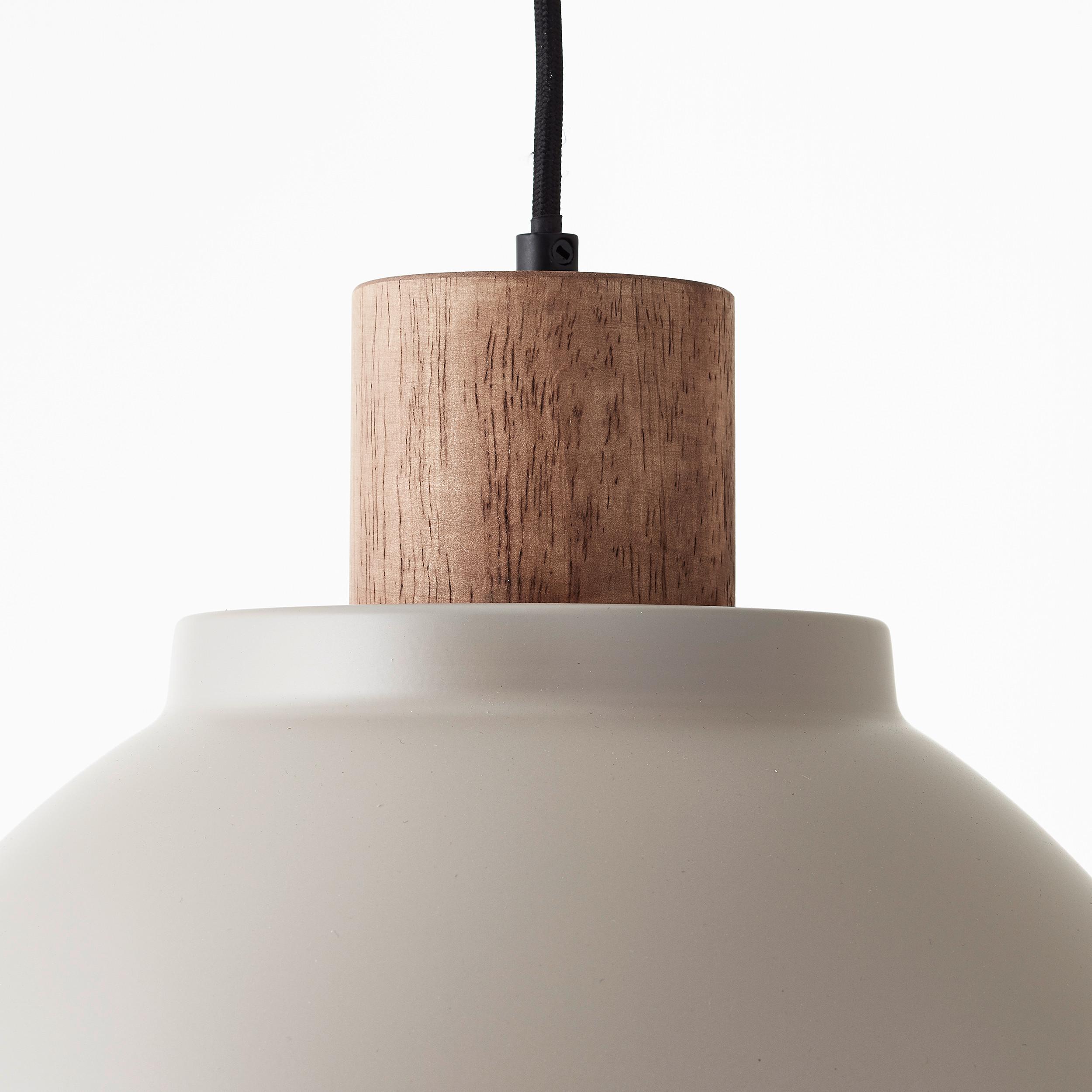 Hängeleuchte Erena Taupe max. 60 Watt - Taupe, Basics, Holz/Metall (38/120cm) - Brilliant