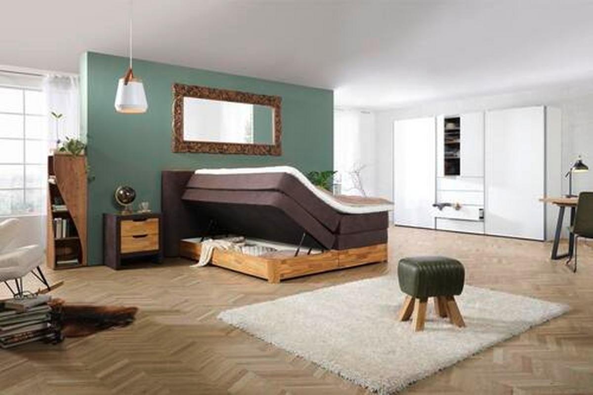 Kombischrank in Polarweiss - Weiss/Alufarben, Konventionell, Holzwerkstoff/Metall (300/216/68cm) - Premium Living