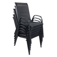 GARTENSTUHL-SET SONLAS 920587 6ER-SET - Anthrazit, Modern, Kunststoff/Metall (56/89/73cm) - MID.YOU