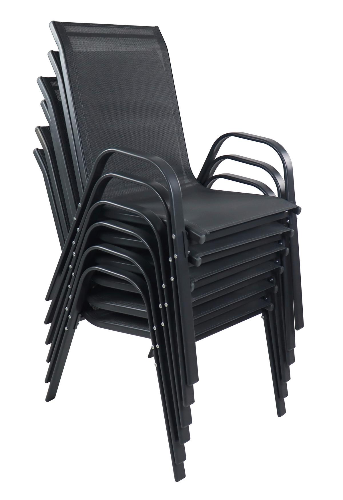GARTENSTUHL-SET SONLAS 920587 6ER-SET - Anthrazit, Modern, Kunststoff/Metall (56/89/73cm) - MID.YOU