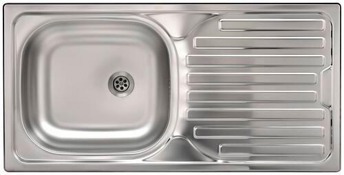 Spüle SB86 - Edelstahlfarben, Design, Metall (86/43,5cm) - HKT