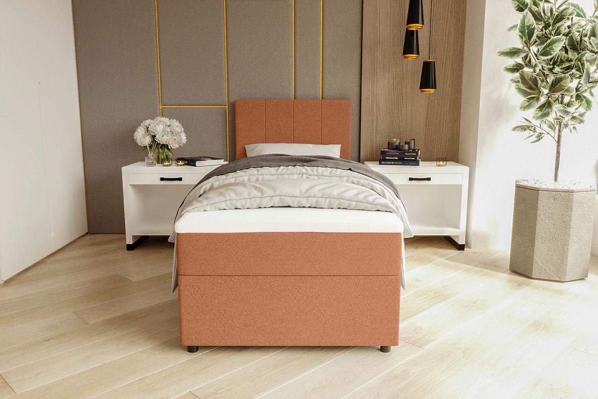 Boxbett Odin Orange ca. 90x200cm - Schwarz/Orange, KONVENTIONELL, Kunststoff/Textil (90/200cm) - Based