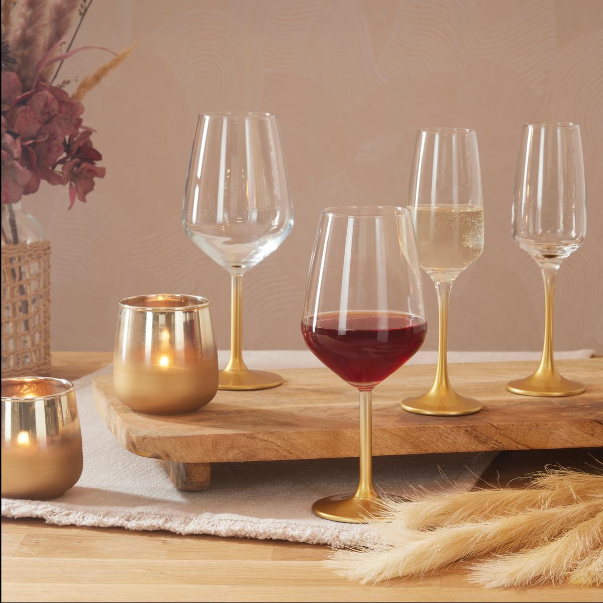 Borospohár Leo - aranyszínű, Romantik / Landhaus, Üveg (6,4/22cm) - Modern Living