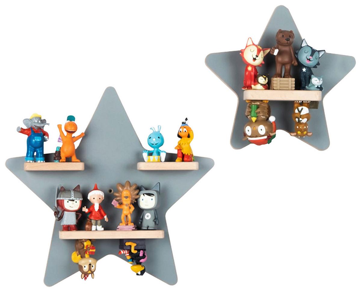 KINDERREGAL BOARTI - Grau, Modern, Holzwerkstoff (33/33/5cm) - MID.YOU