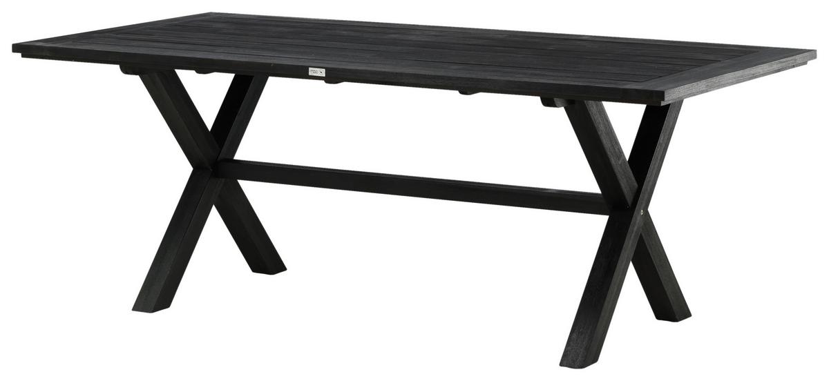 Gartentisch Rives ca. 200x100x75 cm Schwarz - Schwarz, KONVENTIONELL, Holz (200/100/75cm) - Gardenson