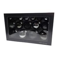 ZESTAW BOMBEK CHOINKOWYCH 684-1601-999 - antracytowy/czarny, Basics, szkło (36/22,5cm)