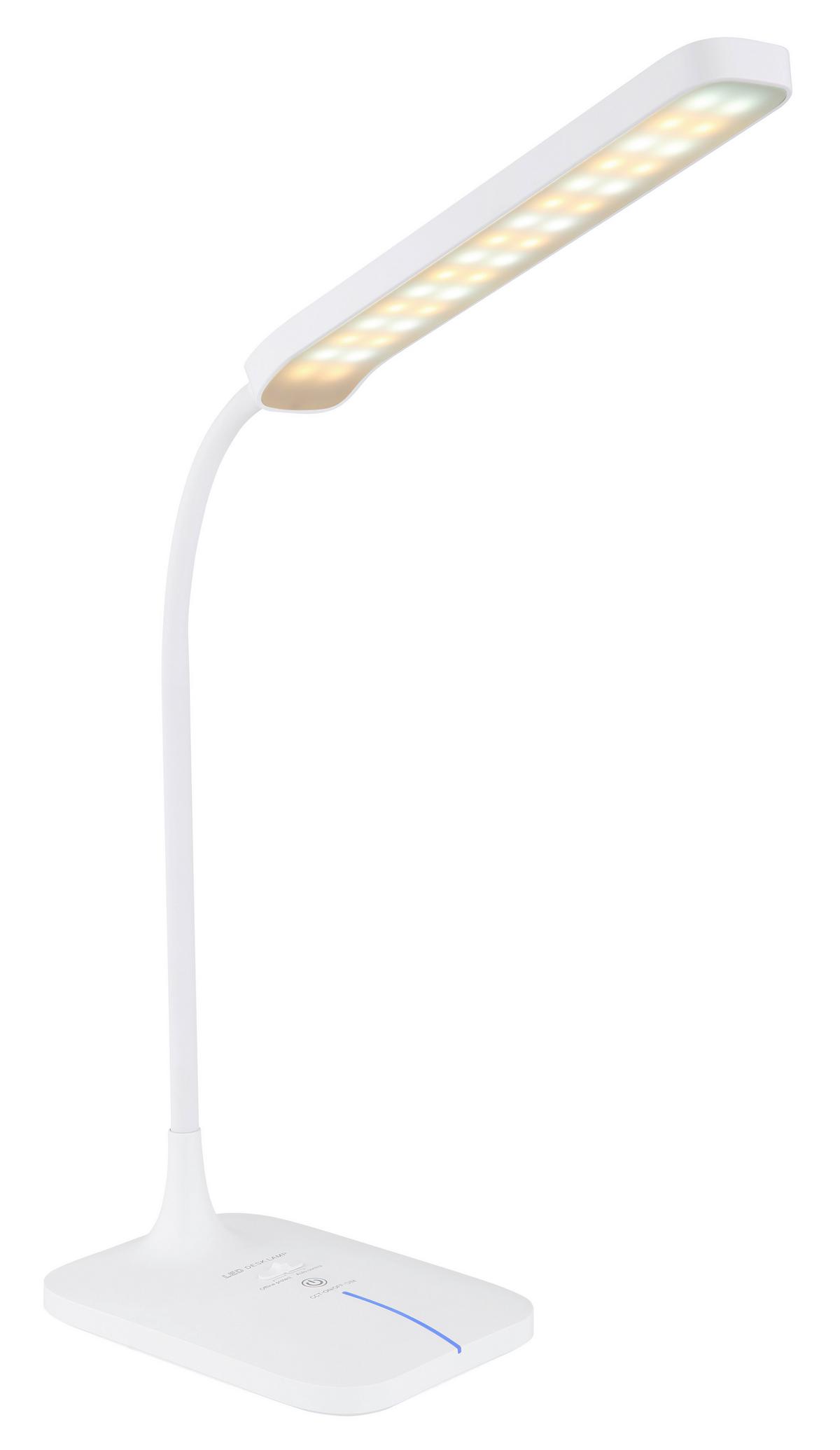 Namizna Led-svetilka Urano, S Sijalko - bela/opal, Basics, umetna masa (43/12,8cm) - Globo