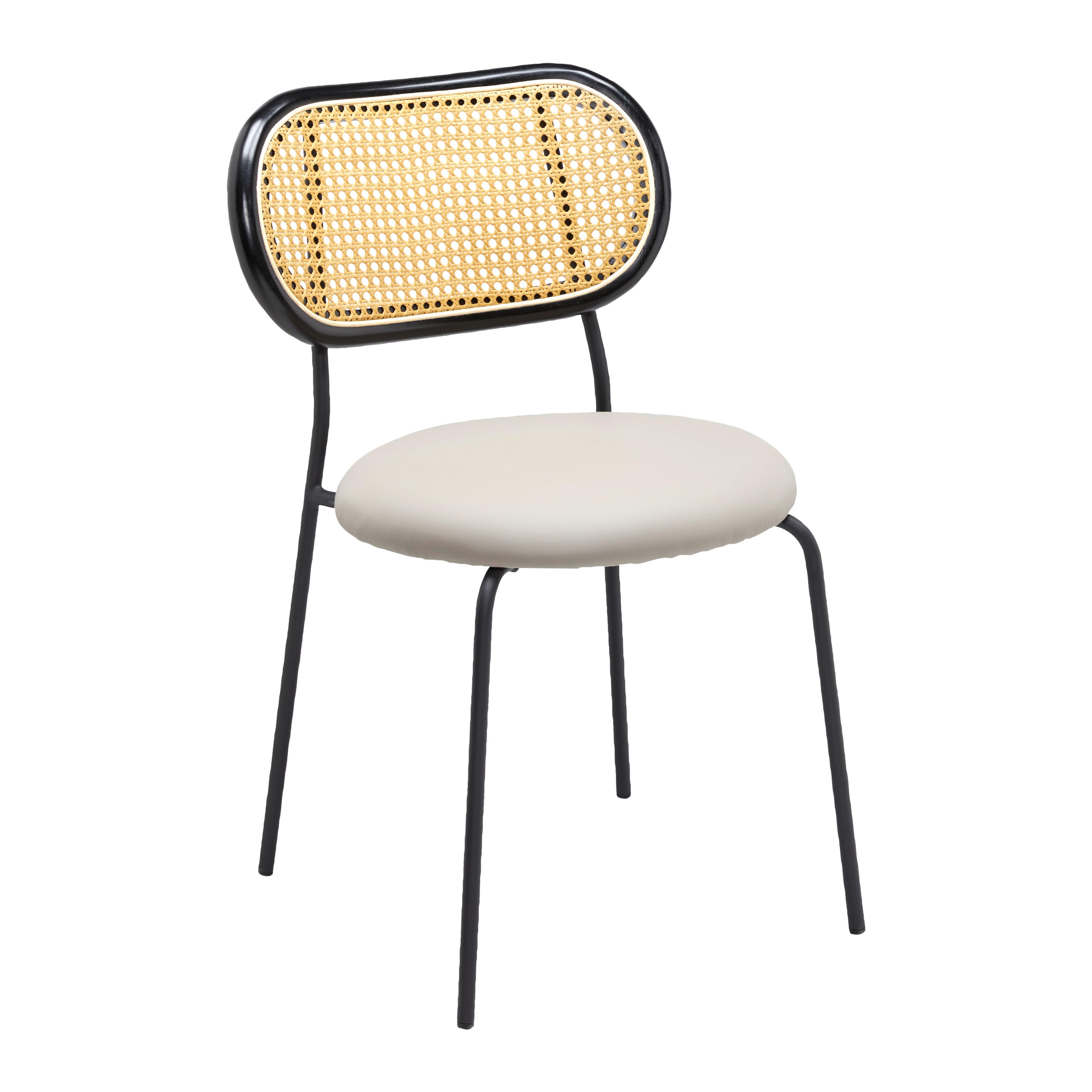 KRZESŁO CASA - czarny/taupe, Modern, metal/drewno (42/77/51cm) - Bessagi Home