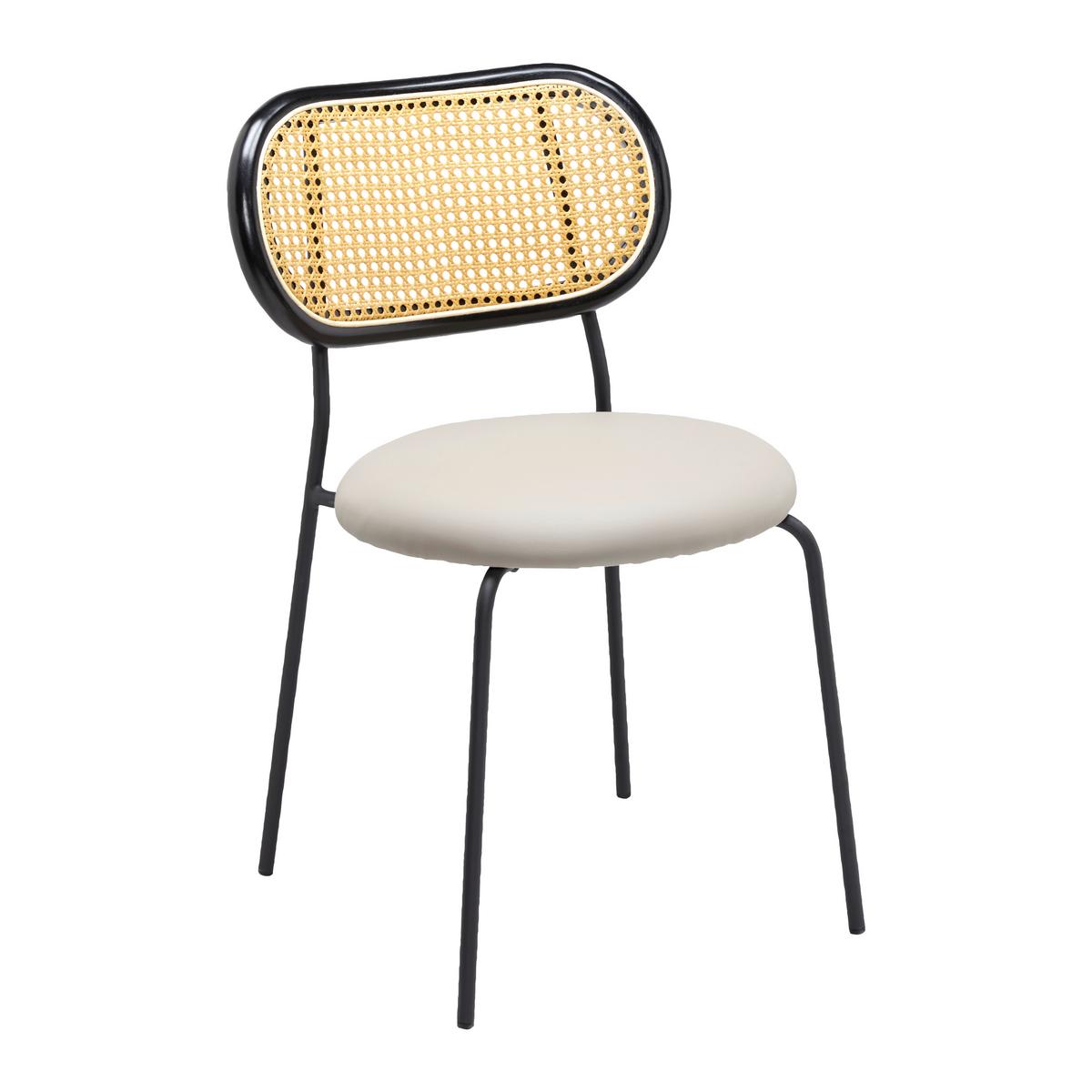 KRZESŁO CASA - czarny/taupe, Modern, metal/drewno (42/77/51cm) - Bessagi Home