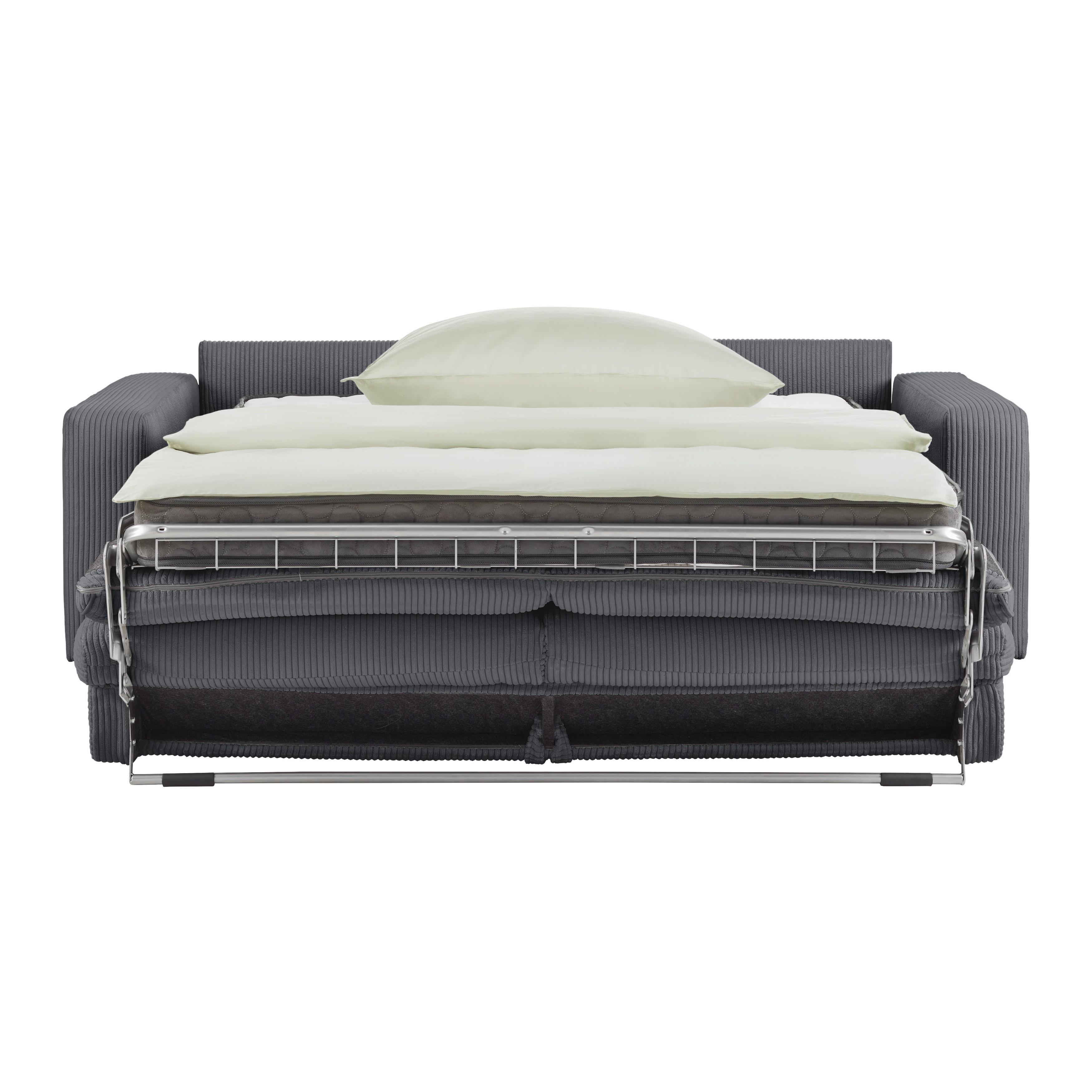 BÄDDSOFFA AGNETA -BASED- - mörkgrå/svart, Modern, trä/textil (200/83/97cm) - Premium Living