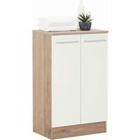 SZAFKA DOLNA ROM - kolor dębowy/biały, Konventionell, materiał drewnopochodny/metal (50/81/33cm) - Carryhome