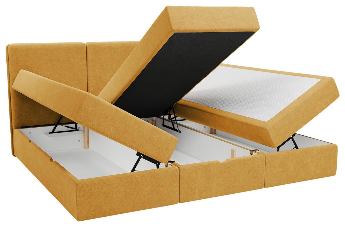 Familienbett Domino Combo Currygelb ca. 240x200 cm - Currygelb/Schwarz, MODERN, Holz/Holzwerkstoff (240/200cm) - MID.YOU