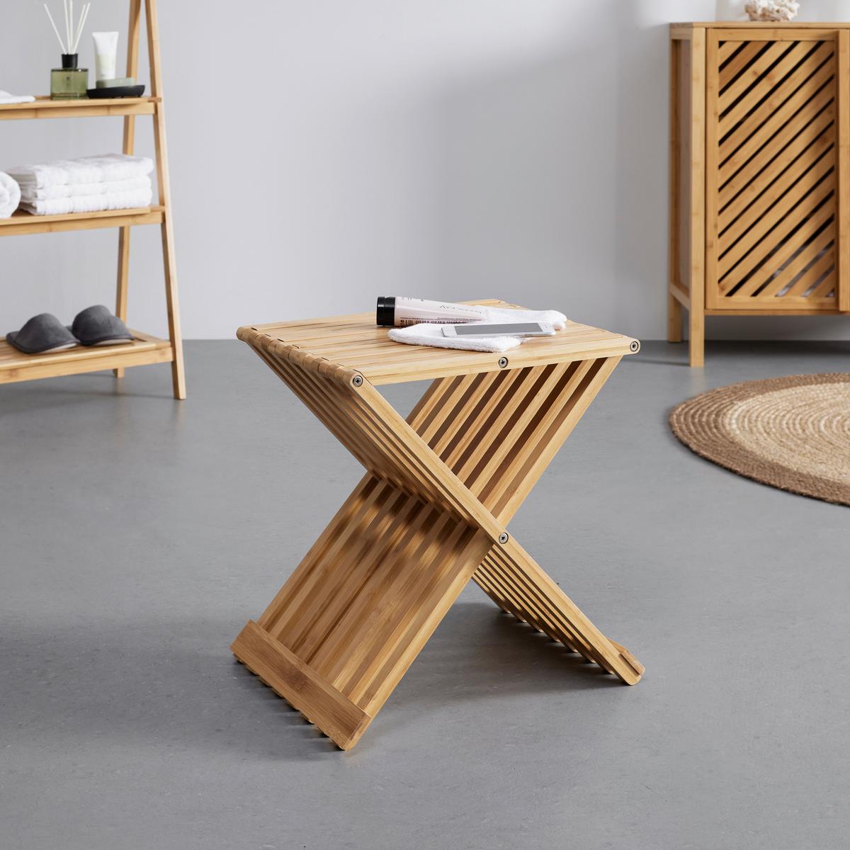 Hocker Bonny Naturfarben Bambus - Naturfarben, MODERN, Naturmaterialien (40/45/32cm) - Bessagi Home