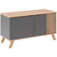 Klupa Za Predsoblje Clever - boja hrasta/crna, Moderno, drvo/pločasti materijal (90/52/38cm) - Modern Living