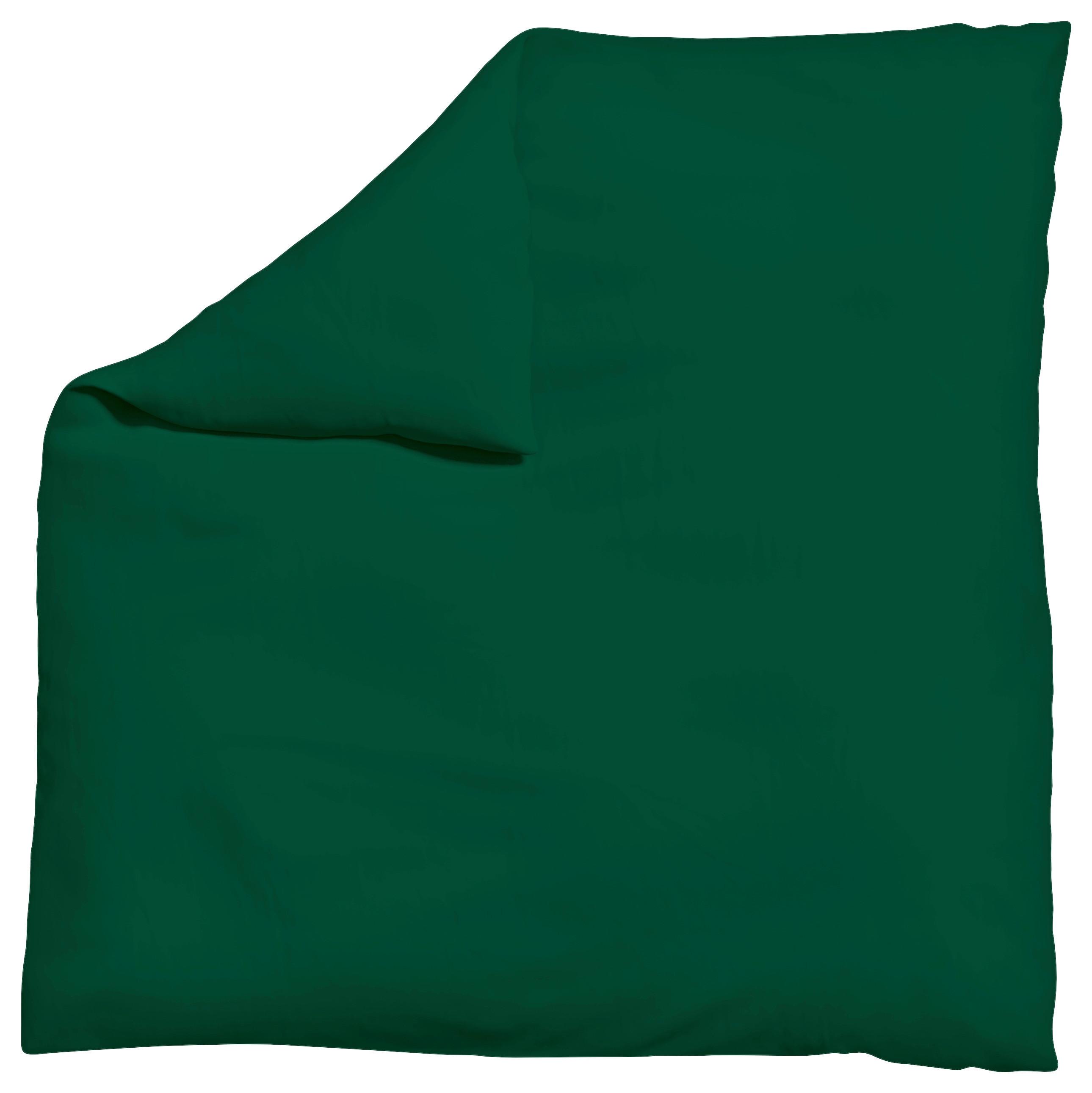 Bettdeckenbezug Woven Satin Dunkelgrün ca. 200x200cm - Dunkelgrün, Basics, Textil (200/200cm) - Schlafgut