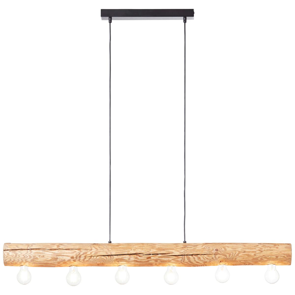 Hängeleuchte Trabo Kieferfarben max. 25 Watt - Kieferfarben, Natur, Holz/Metall (105/70/115cm) - Brilliant