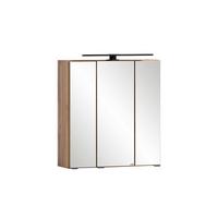 SPIEGELSCHRANK ELMAU -EXKLUSIV- - Eiche Wotan/Schwarz, Romantik / Landhaus, Glas/Holzwerkstoff (60/64/20cm) - Mömax