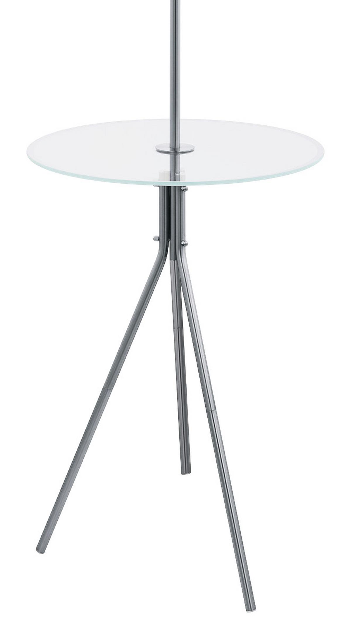 Stehleuchte Policara in Weiß max. 10 Watt - Weiß/Nickelfarben, MODERN, Glas/Metall (46/158,5cm)