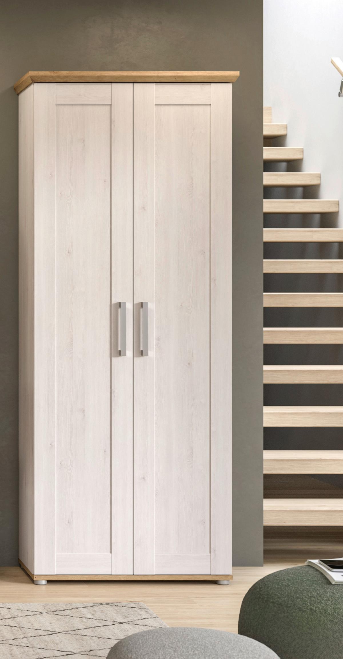 Garderobenschrank Verona ca. 78x194x37 cm Lärche/Eiche - Silberfarben, KONVENTIONELL, Holzwerkstoff/Kunststoff (78/194/37cm) - MID.YOU