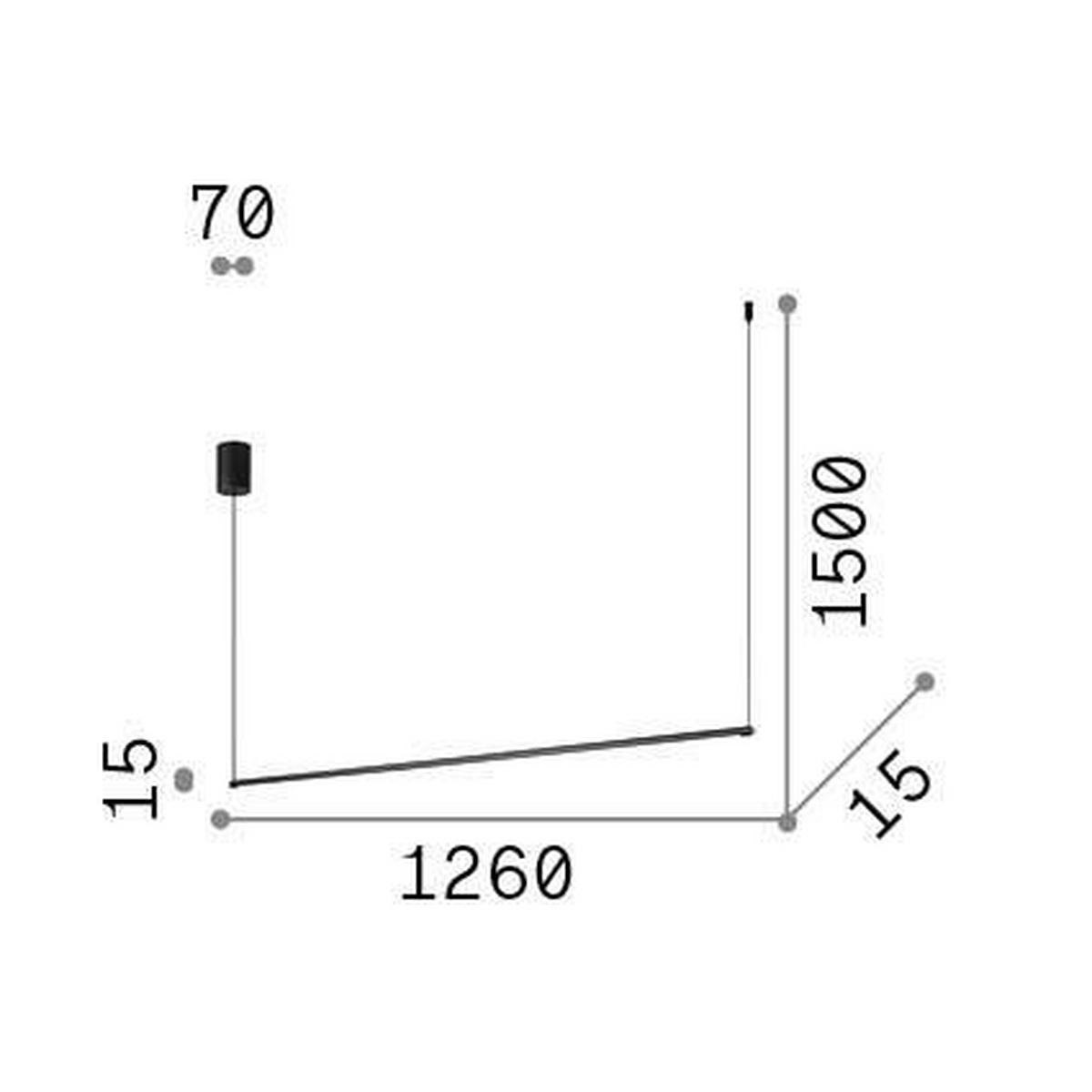 LED-Hängeleuchte Essence Schwarz max. 20 Watt - Schwarz, Design, Metall (126/26,50/150/1,5cm) - Ideal Lux