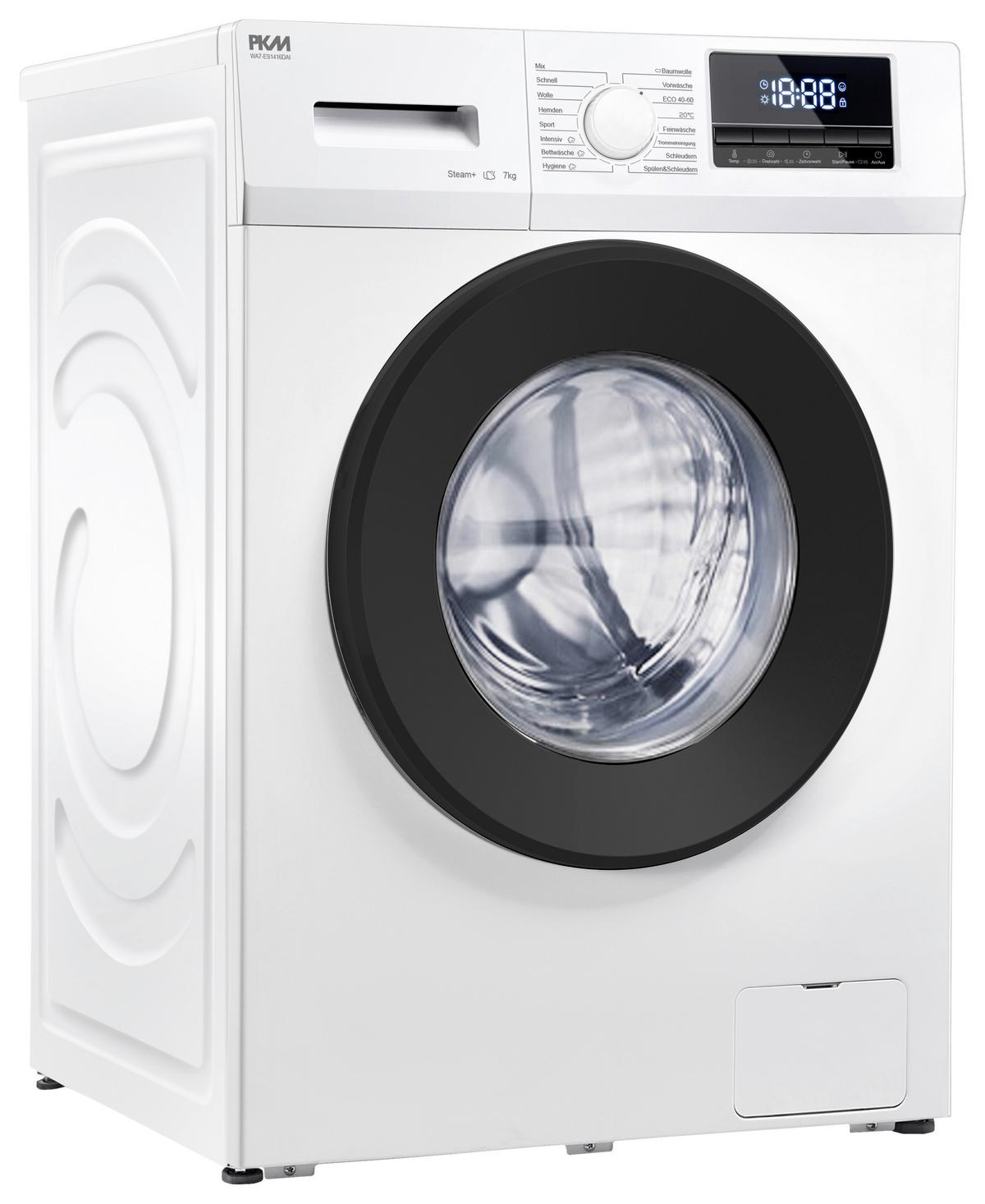 Waschmaschine WA7-ES1416DAI Weiß - Weiß, Trend, Glas/Kunststoff (59,5/85/49,5cm) - PKM