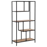 Polica Lilli 2 - prirodne boje/crna, Trend, drvni materijal/metal (77/150/33cm) - Modern Living