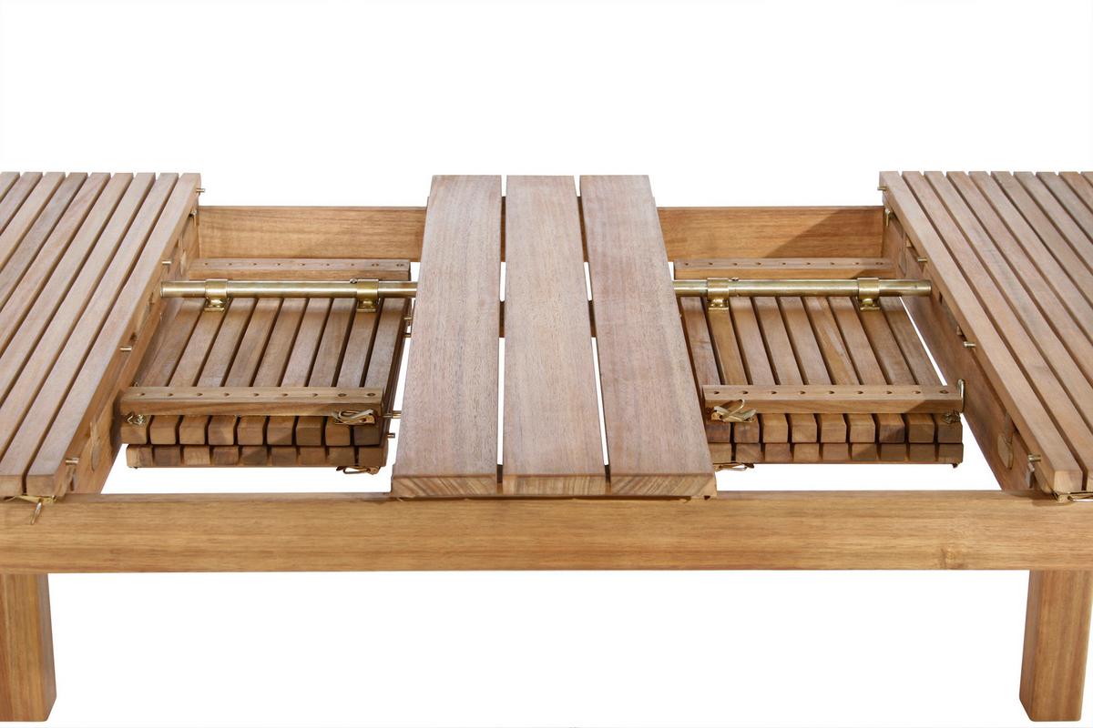 Gartentisch ausziehbar Echtholz L: 150-200 cm - Akaziefarben, KONVENTIONELL, Holz (150/100/74cm) - Siena Garden