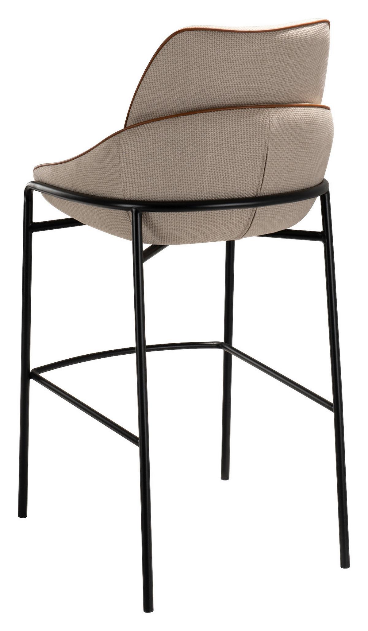 STOŁEK BAROWY CONNY - beżowy/czarny, Design, metal/tkanina (51,5/106/58cm) - Lomoco