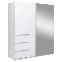 Omara Z Drsnimi Vrati Wilma, Bela - bela, Moderno, kovina/leseni material (175/210/61,5cm) - P & B